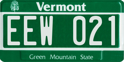 VT license plate EEW021