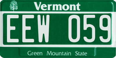 VT license plate EEW059