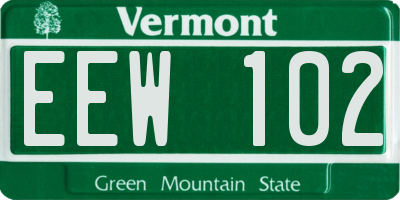 VT license plate EEW102