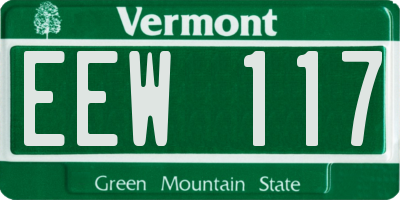VT license plate EEW117