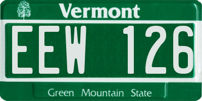 VT license plate EEW126