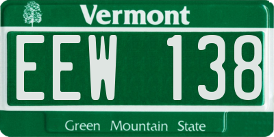VT license plate EEW138