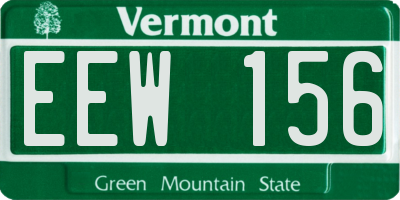 VT license plate EEW156