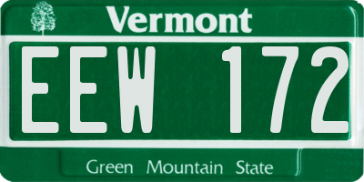 VT license plate EEW172