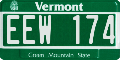 VT license plate EEW174