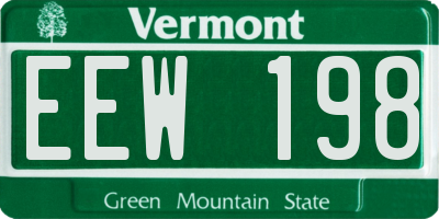 VT license plate EEW198