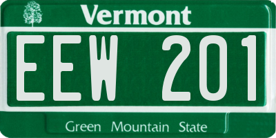 VT license plate EEW201