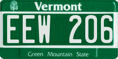 VT license plate EEW206
