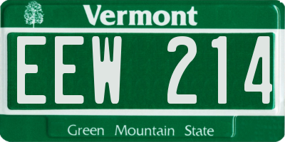 VT license plate EEW214