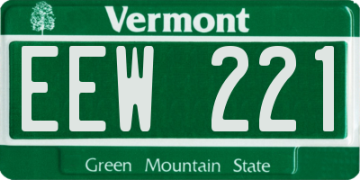 VT license plate EEW221