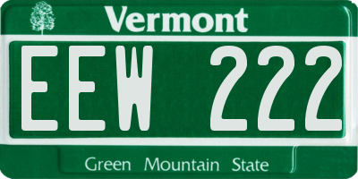 VT license plate EEW222