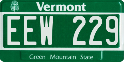 VT license plate EEW229