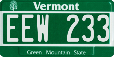 VT license plate EEW233