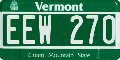 VT license plate EEW270