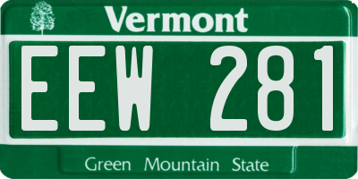 VT license plate EEW281
