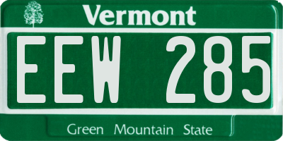 VT license plate EEW285