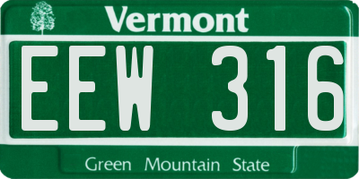 VT license plate EEW316