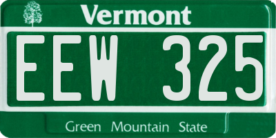 VT license plate EEW325