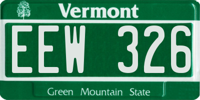 VT license plate EEW326