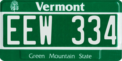 VT license plate EEW334