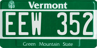VT license plate EEW352