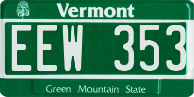VT license plate EEW353