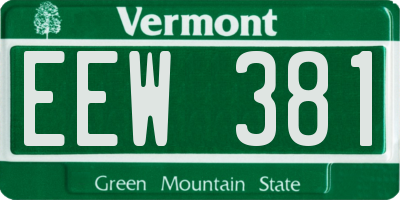 VT license plate EEW381