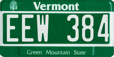 VT license plate EEW384