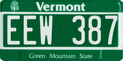 VT license plate EEW387