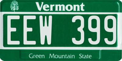 VT license plate EEW399