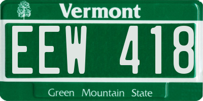 VT license plate EEW418