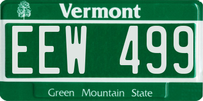 VT license plate EEW499