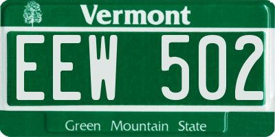 VT license plate EEW502