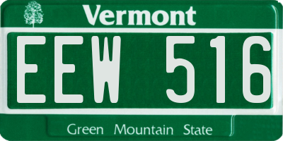VT license plate EEW516