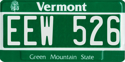 VT license plate EEW526