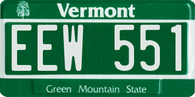 VT license plate EEW551