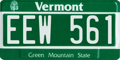 VT license plate EEW561