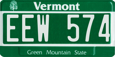 VT license plate EEW574
