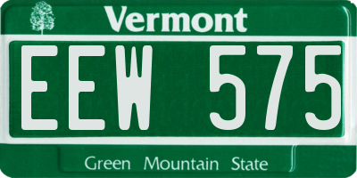 VT license plate EEW575