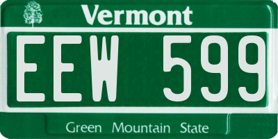 VT license plate EEW599