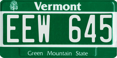 VT license plate EEW645