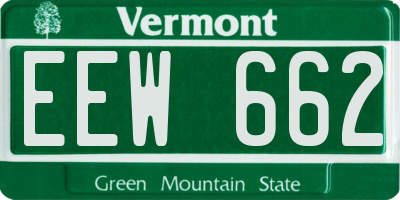 VT license plate EEW662
