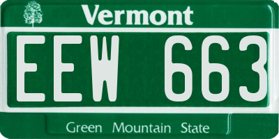 VT license plate EEW663