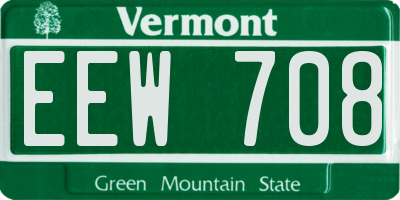 VT license plate EEW708