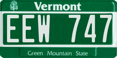 VT license plate EEW747