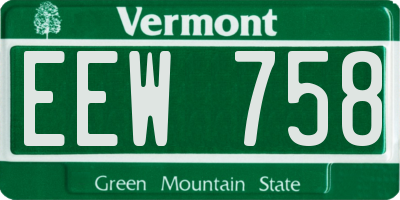 VT license plate EEW758