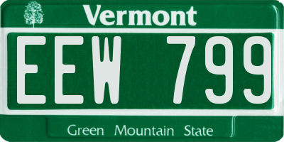 VT license plate EEW799