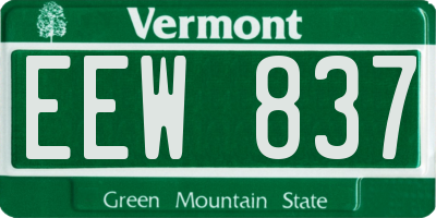 VT license plate EEW837