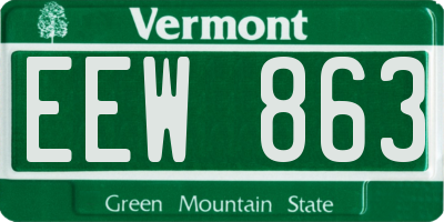 VT license plate EEW863