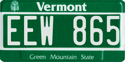 VT license plate EEW865